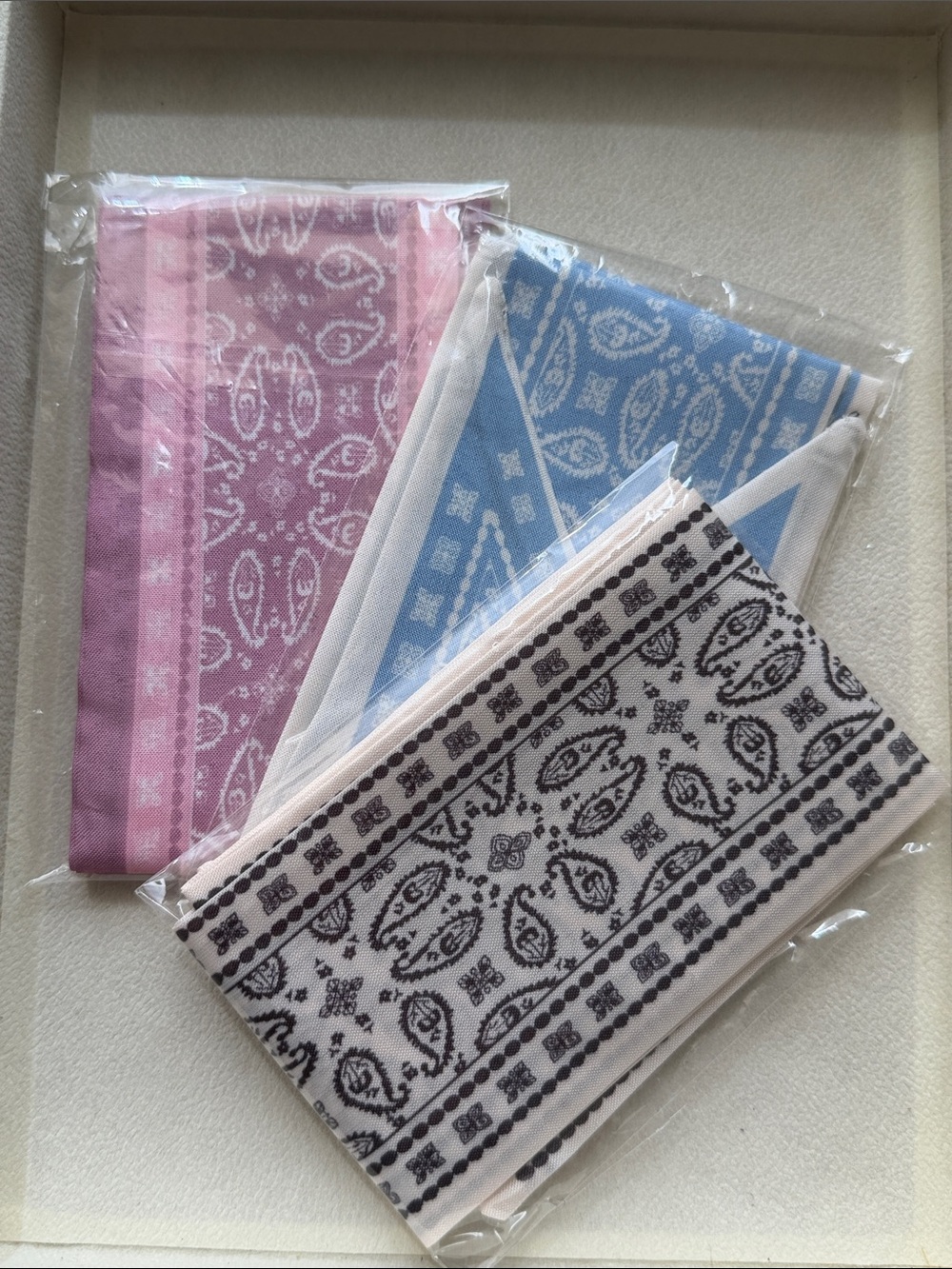 Paisley Bag Twilly or Head Band - Pink, Blue, Black/White Set of 3